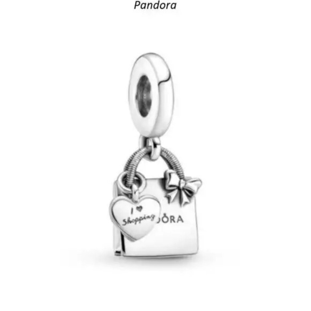 Pandora Shopping Bag Charm S925 Silver Dangle for Bracelet Pendant